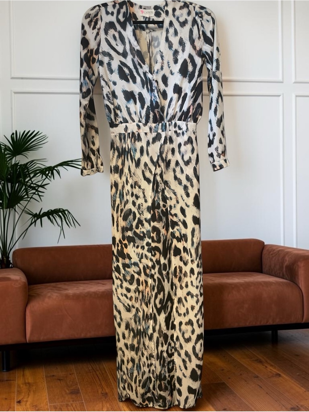 L'ATISTE by Amy Black & Cream Leopard Maxi Dress